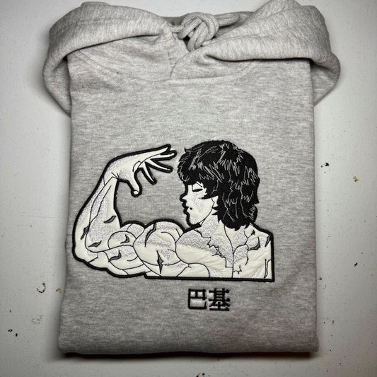 LIMITED Baki Pose EMBROIDERED ANIME HOODIE