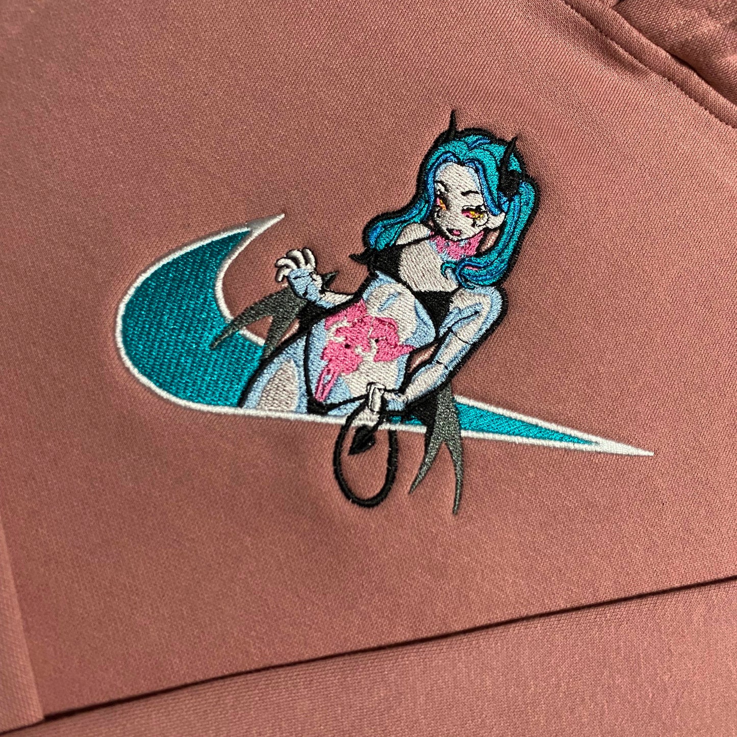 LIMITED Cyberpunk Devil Rebecca Gyat EMBROIDERED GYM HOODIE