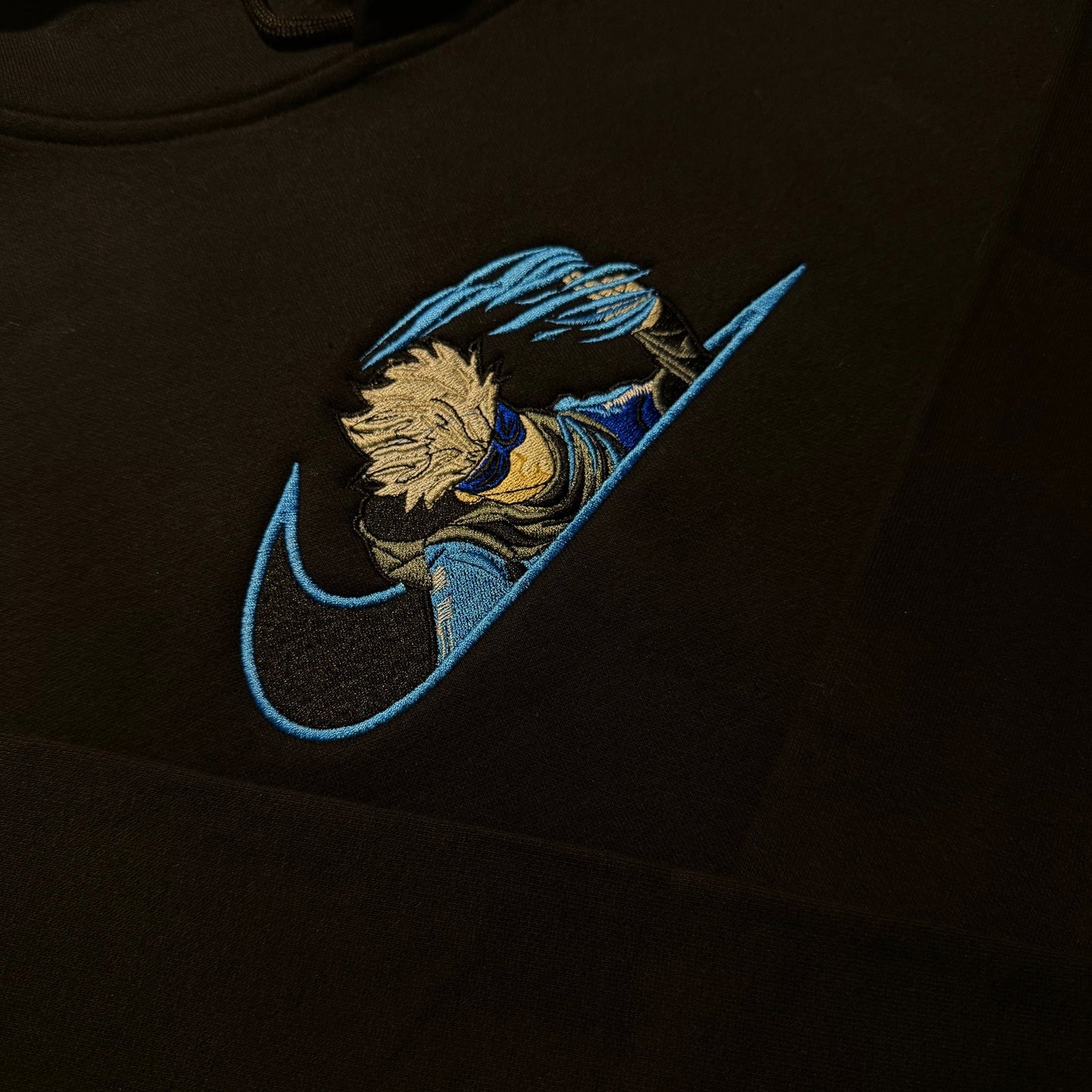 LIMITED Gojo Blue Flames EMBROIDERED ANIME HOODIE