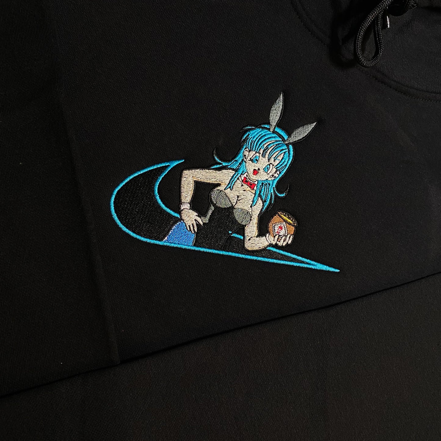 LIMITED Dragon ball Bulma Bunny Gyat EMBROIDERED GYM HOODIE