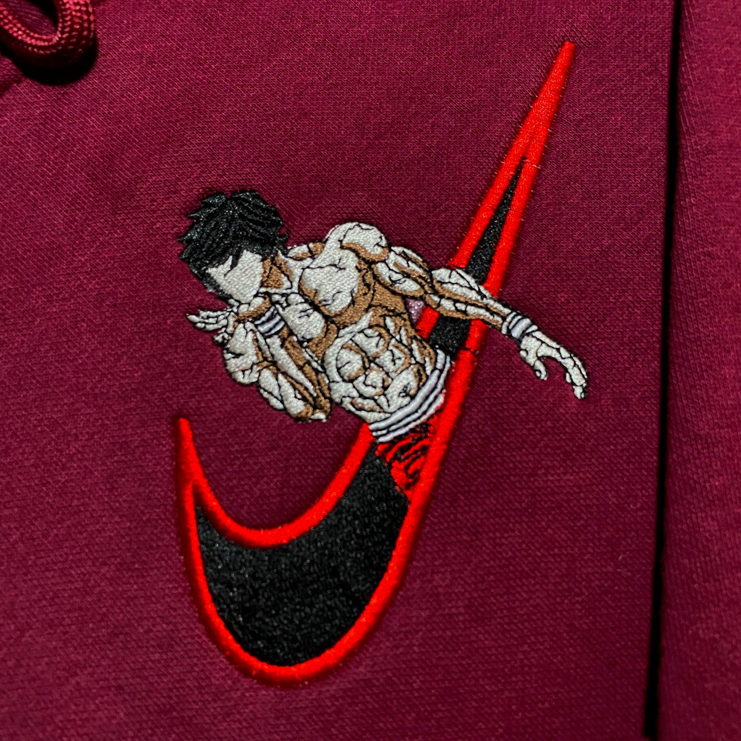 LIMITED BAKI THE GRAPPLER HANMA X EMBROIDERED ANIME HOODIE