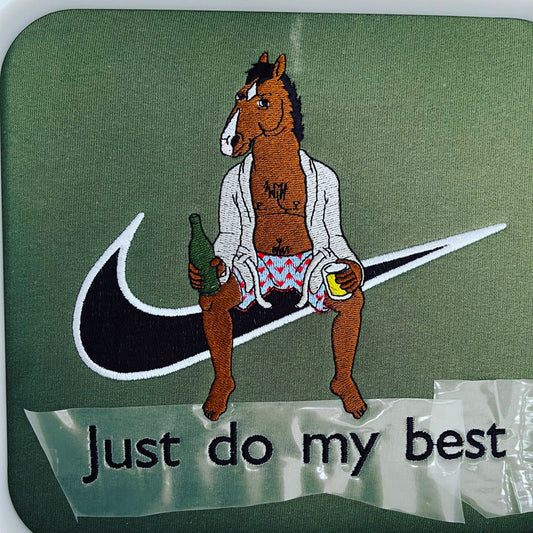 LIMITED Bo Jack Horseman Just do my Best EMBROIDERED GYM HOODIE