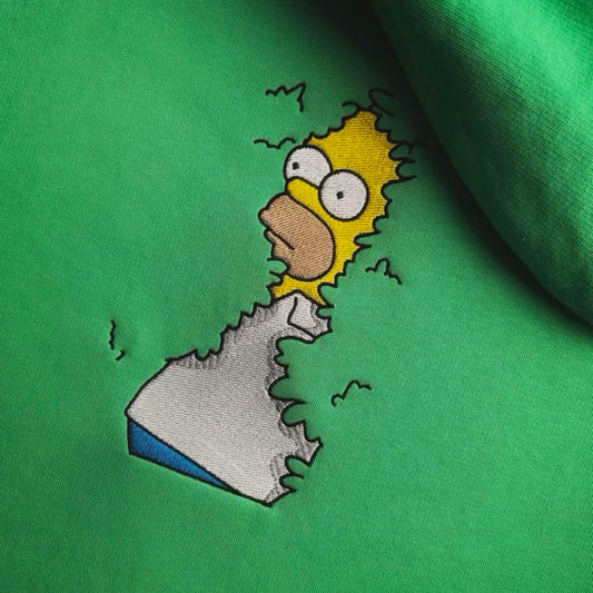LIMITED Homer Simpson Bushes EMBROIDERED GYM HOODIE