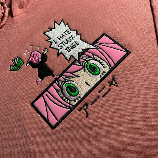 LIMITED Spy X Family "I Hate Studying" EMBROIDERED ANIME HOODIE