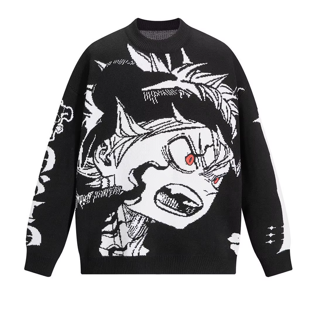 LIMITED Black Clover Demon Asta Vintage Knitted Sweatshirt