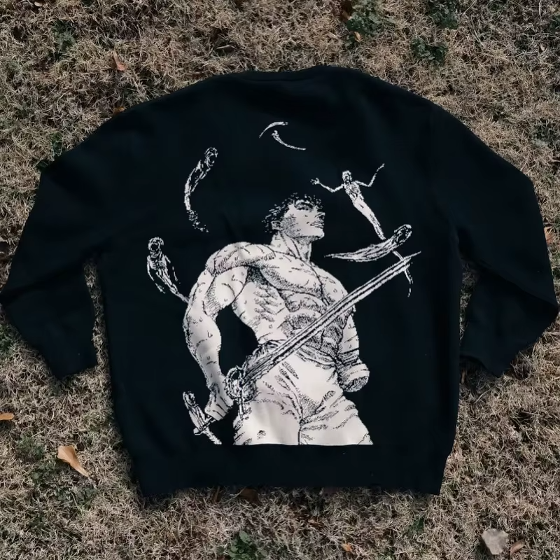 LIMITED Berserk Guts Vintage Knitted Sweatshirt